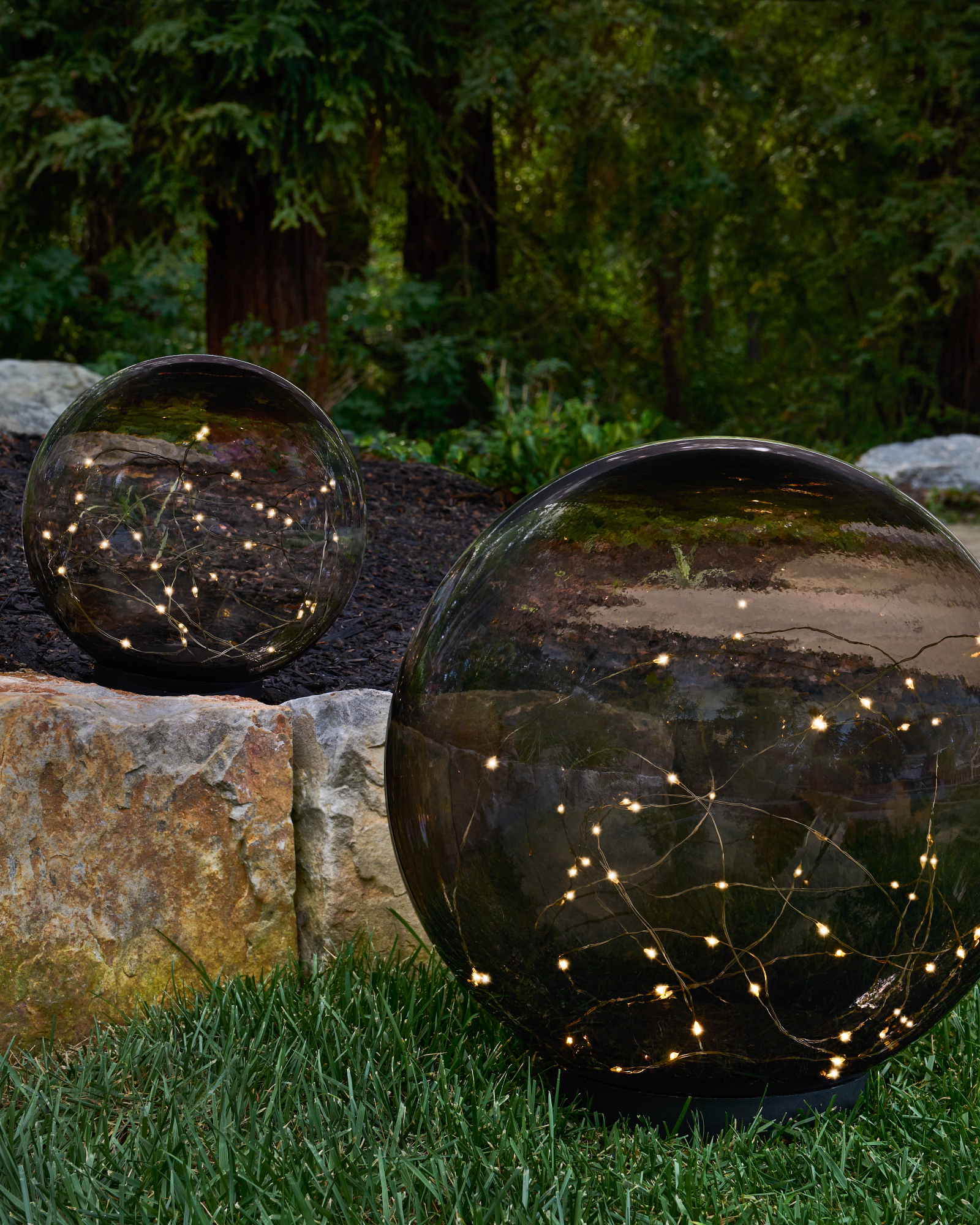 Outdoor Solar Globe Stake Lights Fall Decor Balsam Hill