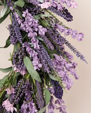 Closeup of artificial lavender flowers