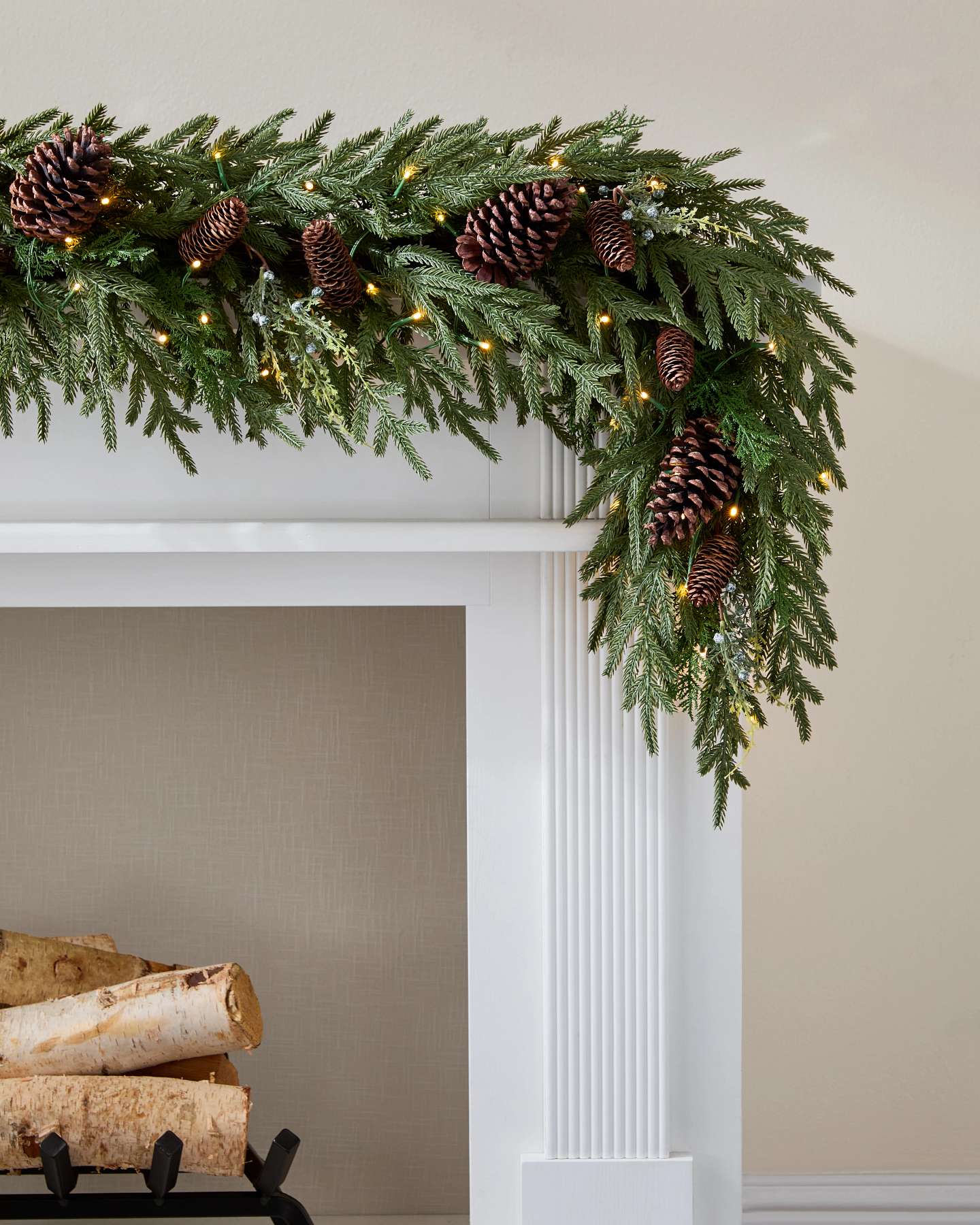 10' Real-Feel® Cypress Juniper Berry Garland