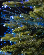 Christmas tree with fiber optic lights