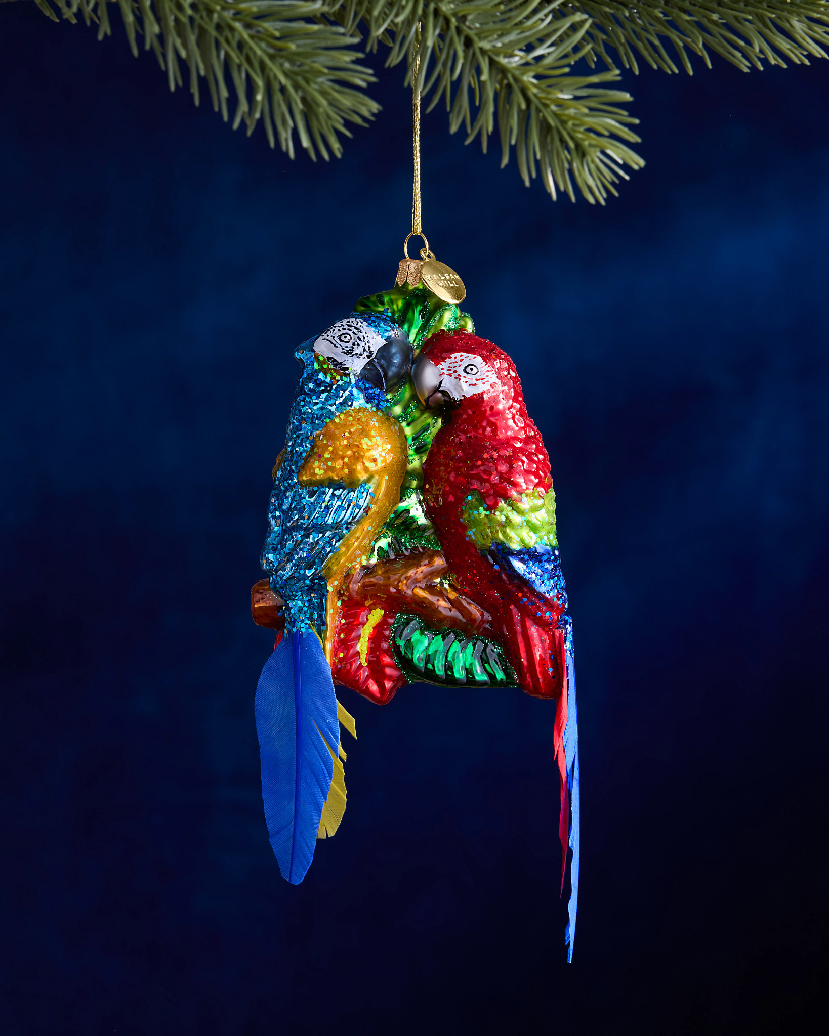 Balsam Hill Studio Parrot Couple Ornament