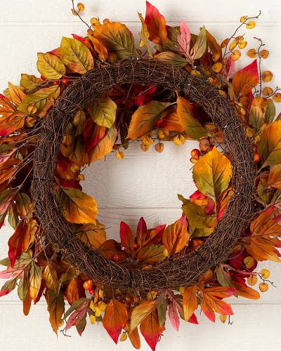 Outdoor Merlot Hydrangea Wreaths, Outdoor Decorative Wreaths