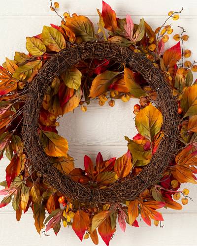 Outdoor Merlot Hydrangea Wreaths Foliage Balsam Hill Outdoor Merlot Hydrangea Wreaths, Outdoor Decorative Wreaths