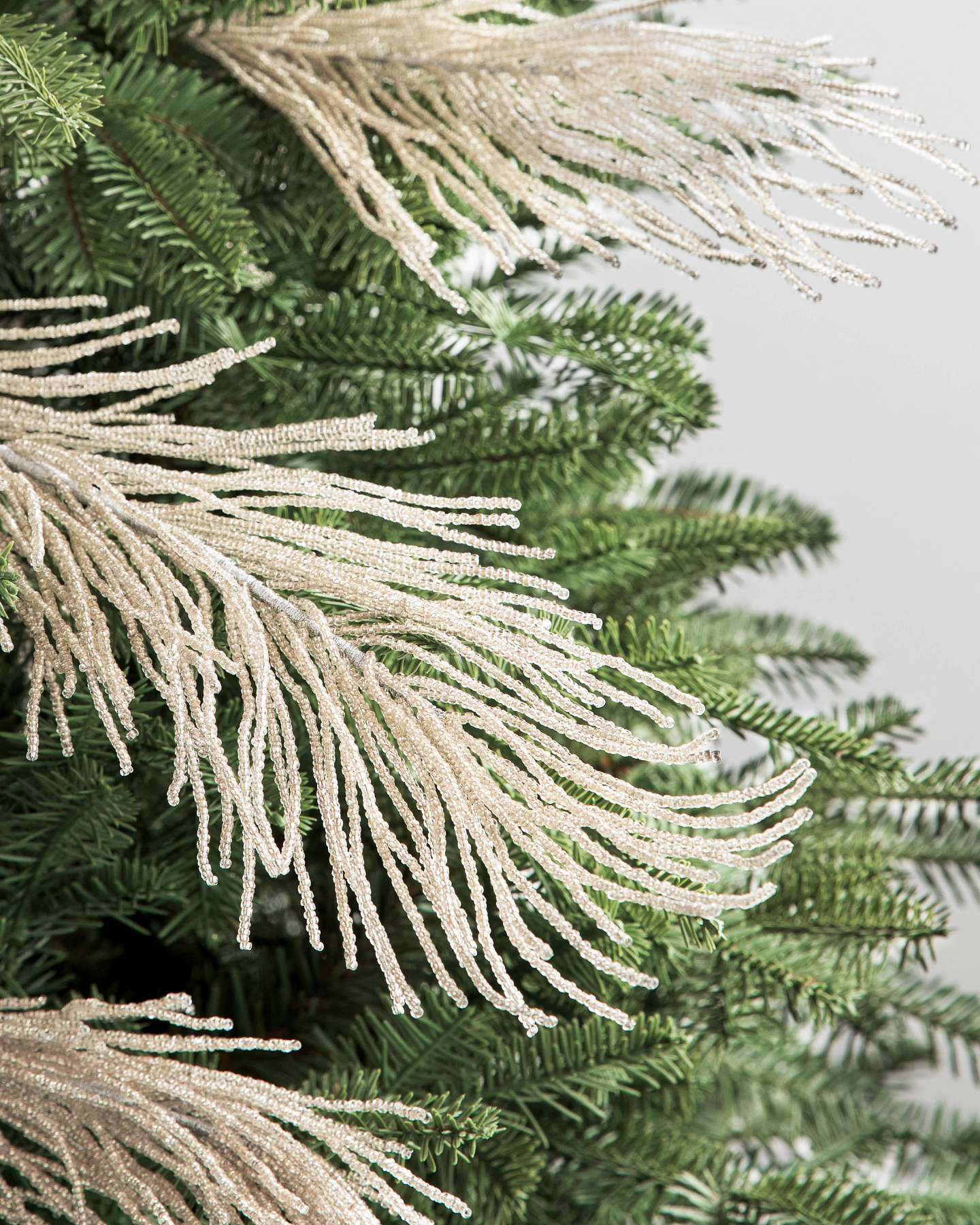Balsam Hill Beaded Feather Christmas Picks Set of 12 Tree Display