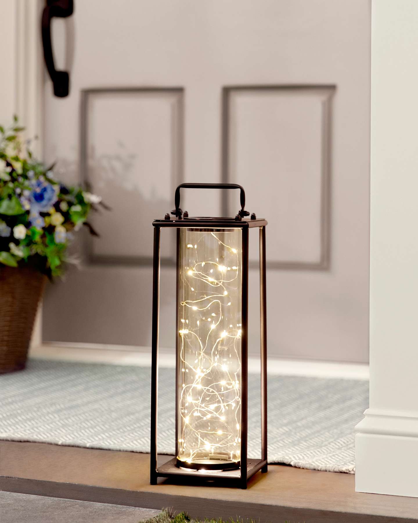 Balsam Hill Solar Fairy Light Lantern 16 Inch Size on a White Background