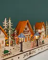 Wooden Christmas Mantel Village by Balsam Hill Closeup 10
