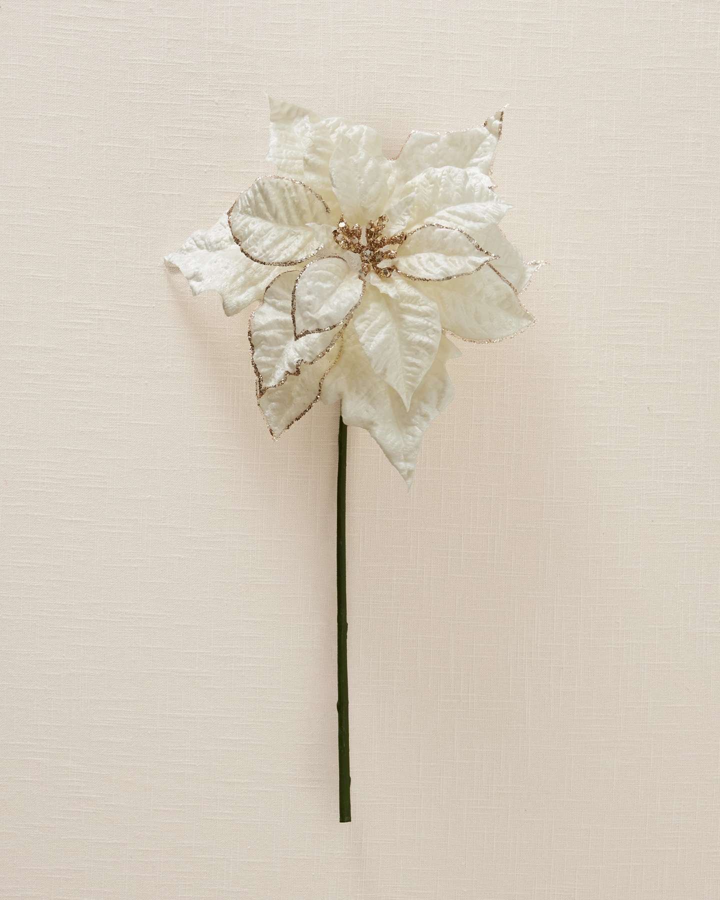 Ivory Classic Poinsettia Christmas Picks, Set of 12