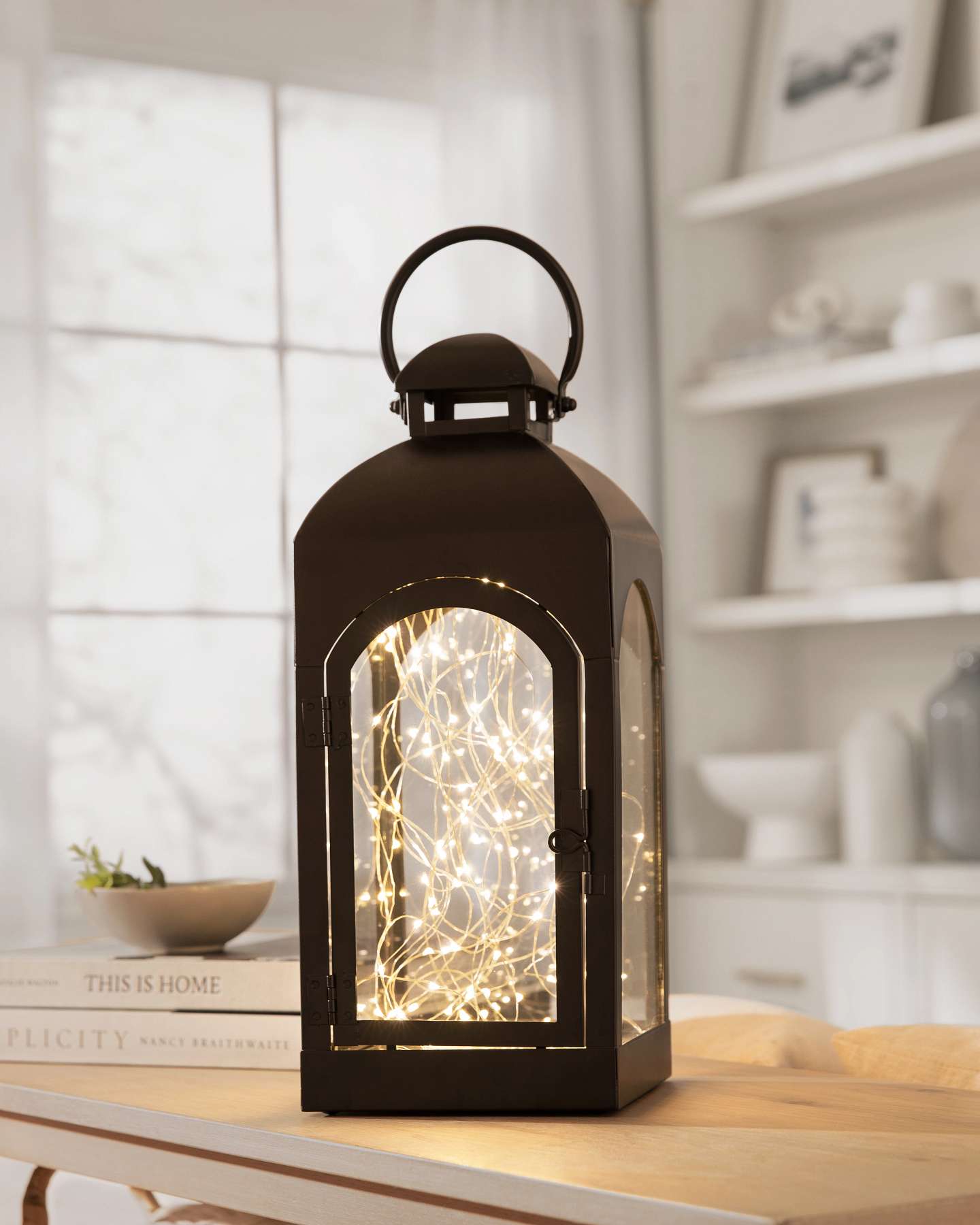 Balsam Hill Brown Classic Fairy Lighted Lantern 16in