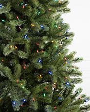 artificial Christmas tree with multicolored LED lights
