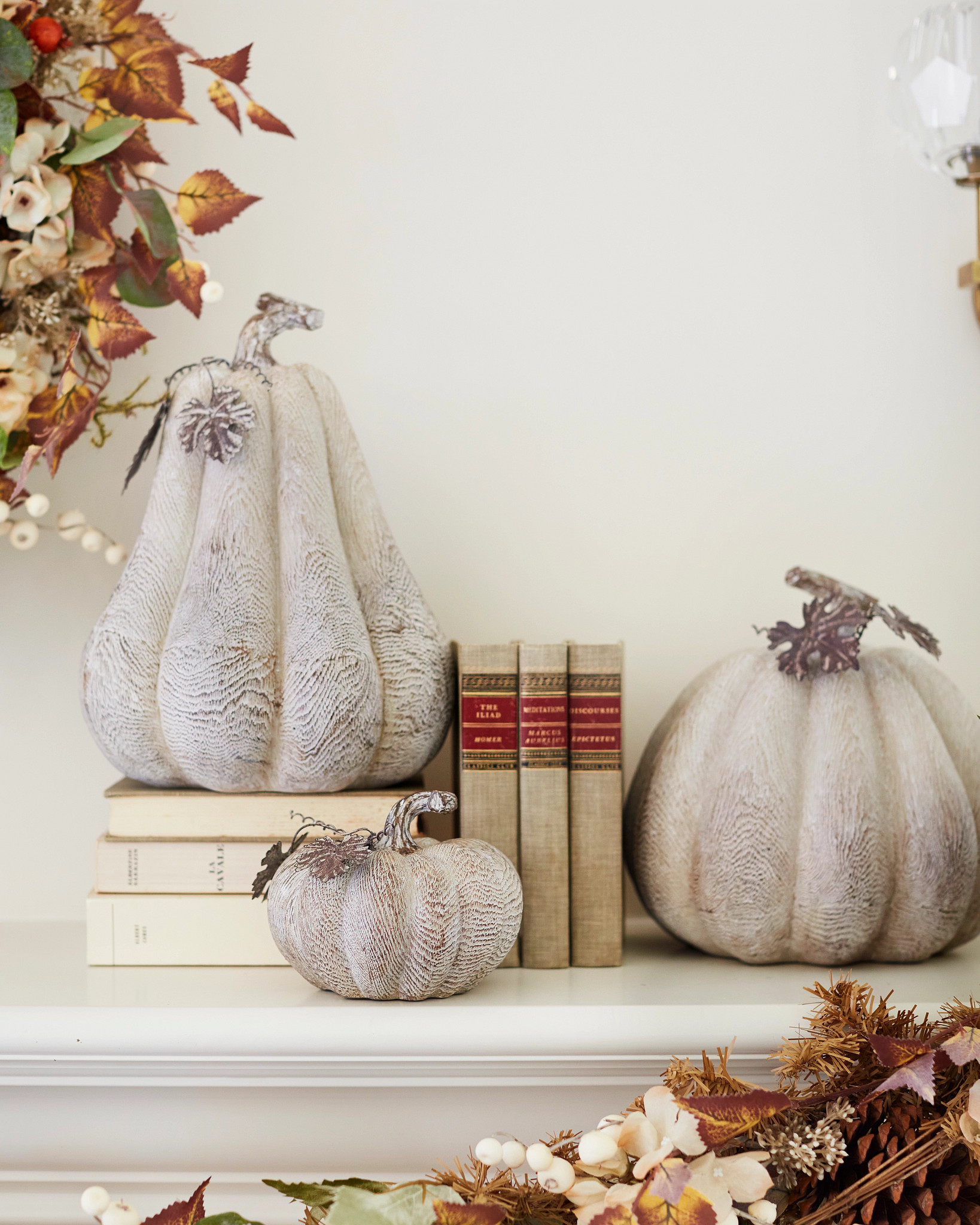 Faux Wood Pumpkins