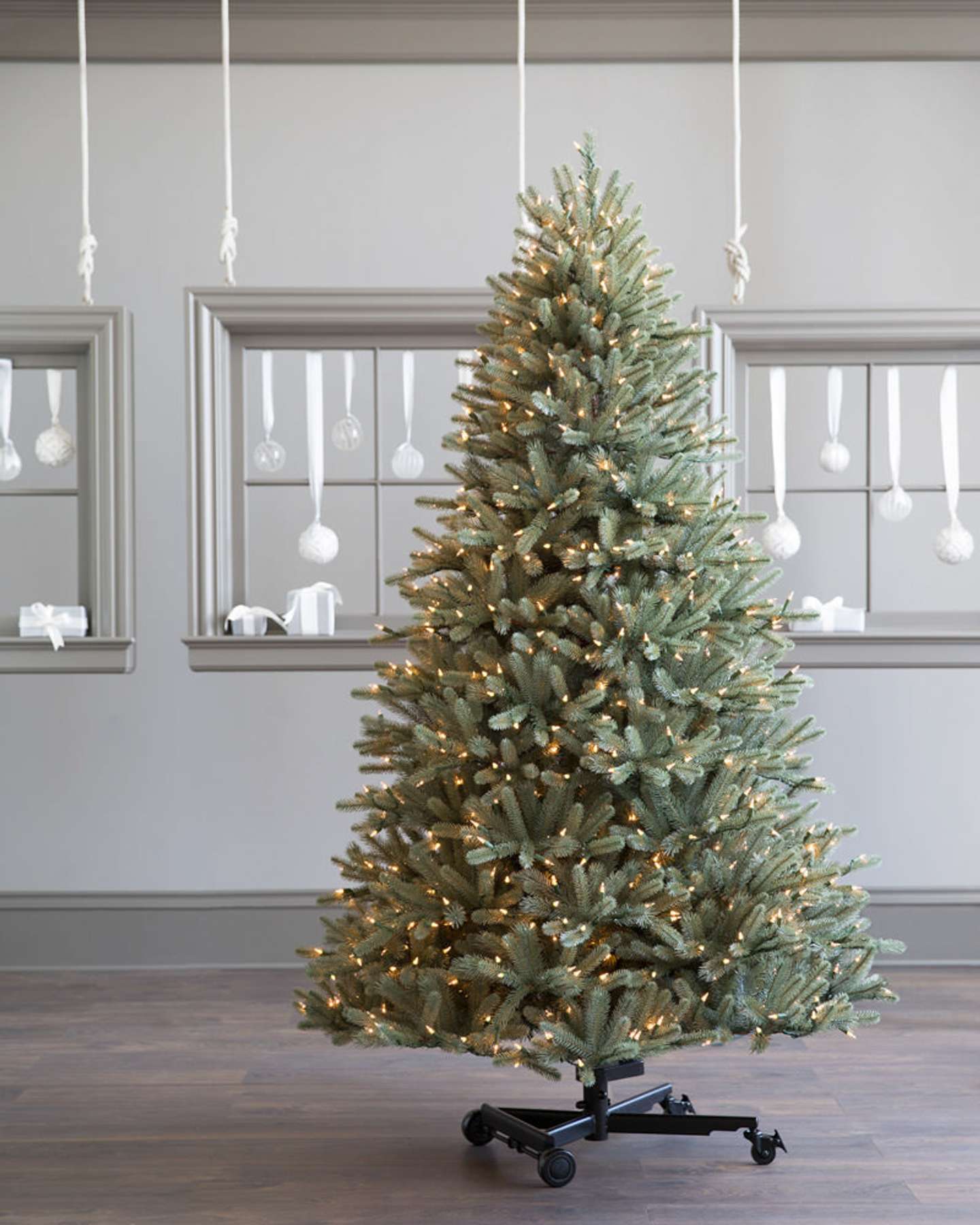 Balsam Hill Blue Spruce Flip Artificial Christmas Tree Lifestyle Display