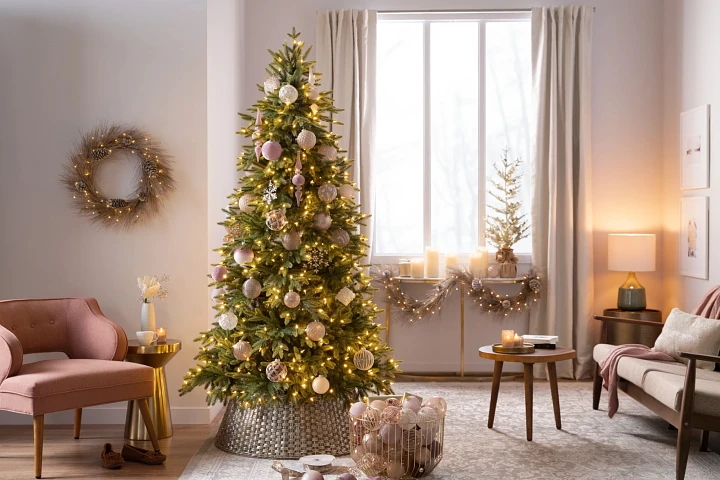 So schmückt man schmale Weihnachtsbäume