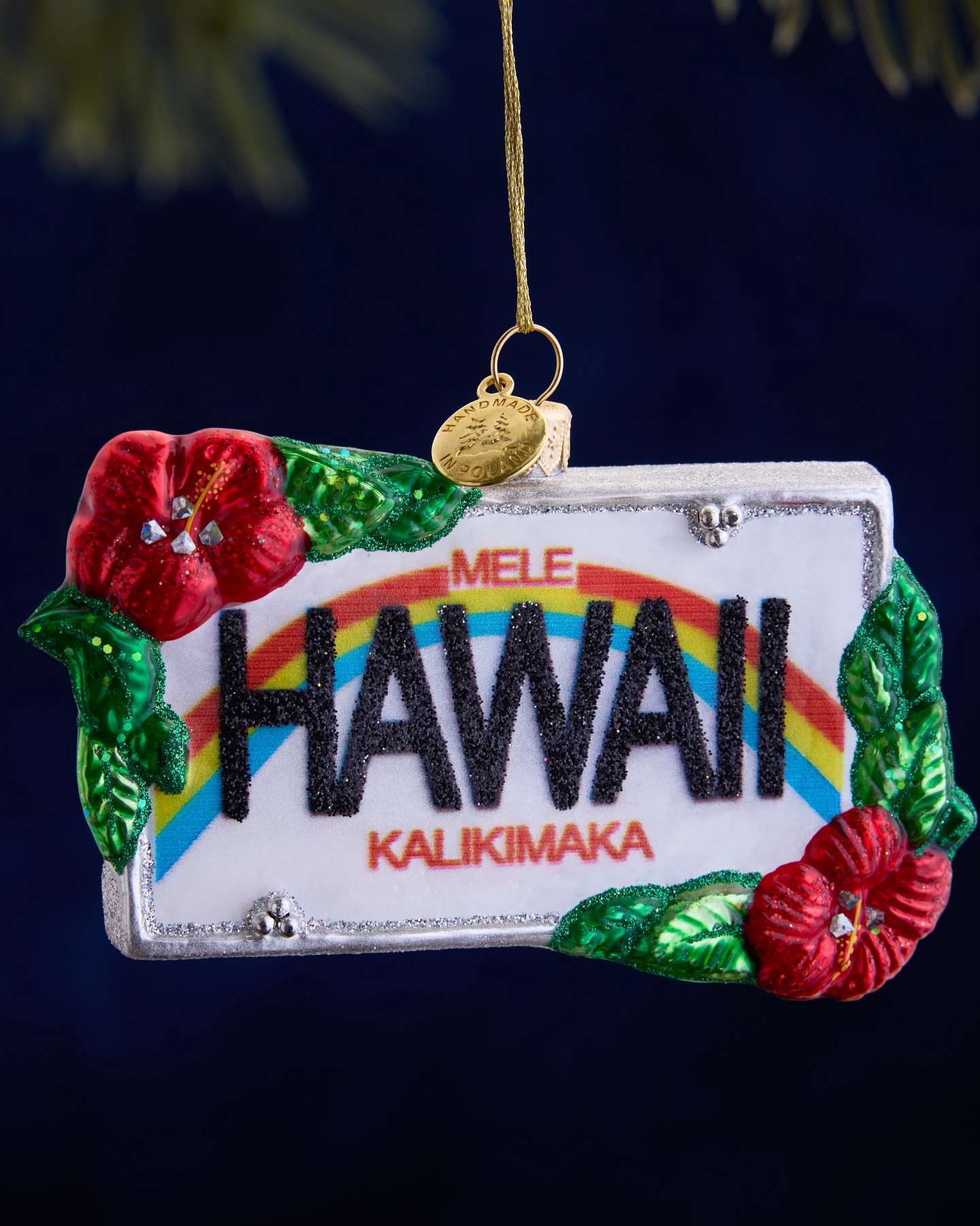 Balsam Hill Studio Hawaii License Plate Ornament