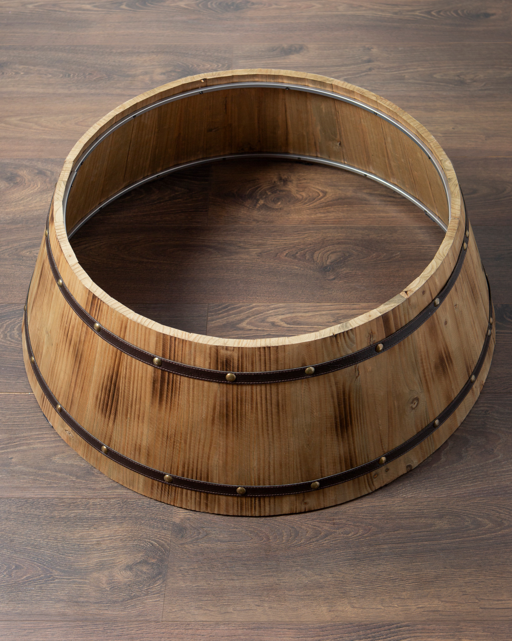 Wooden Barrel Christmas Tree Collars Balsam Hill