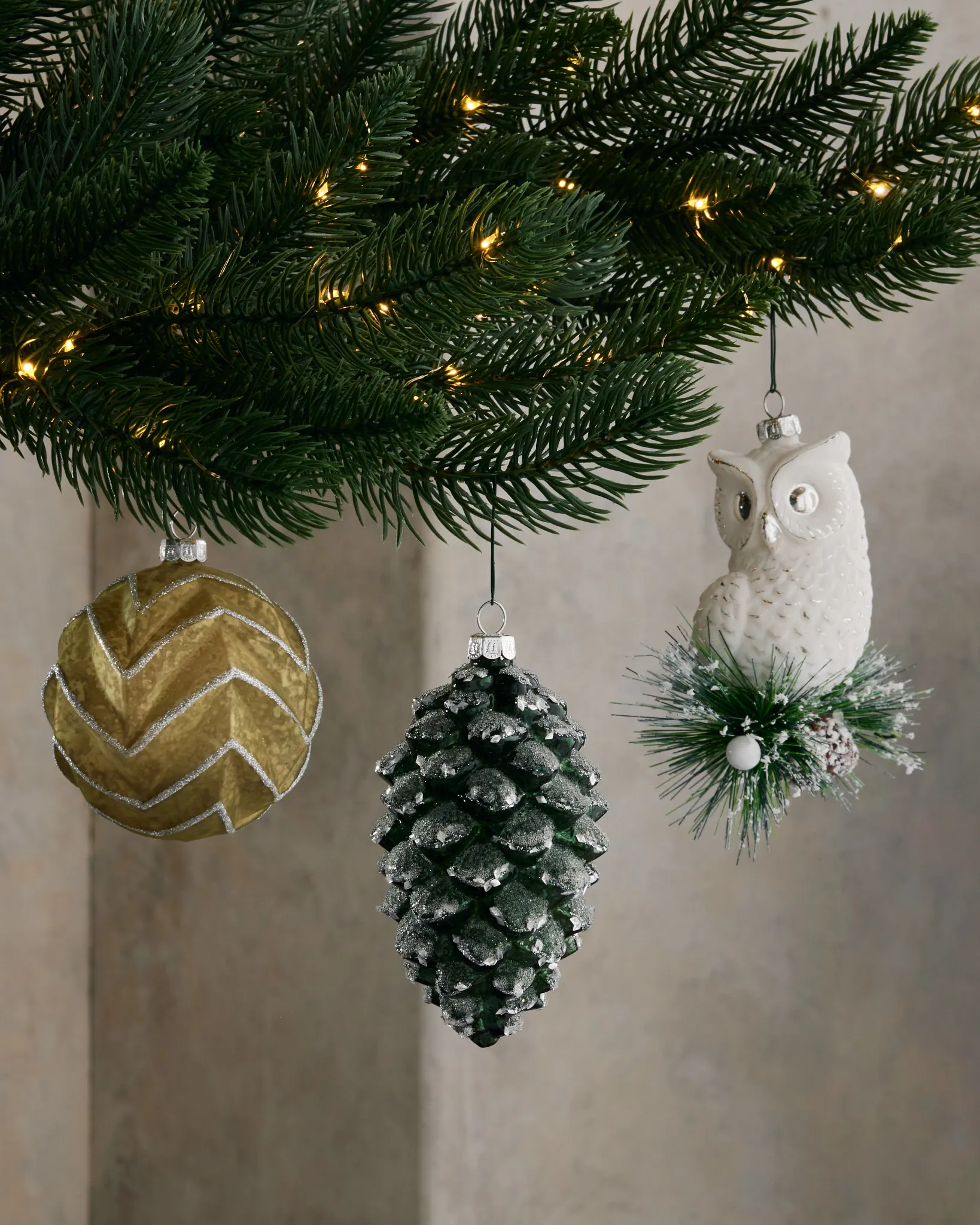 Evergreen Frost Glass Bauble Set