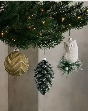 Evergreen Frost Glass Bauble Set Evergreen Frost Glass Bauble Set