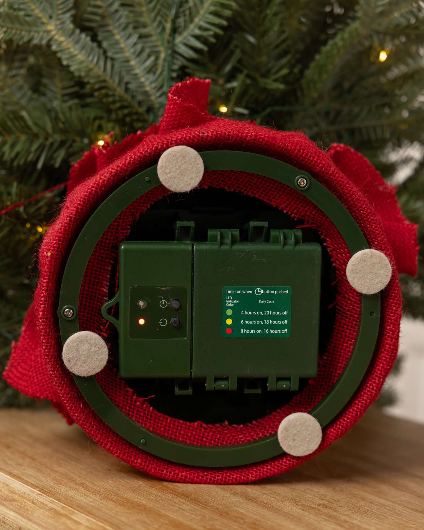 Balsam Hill Artificial Tabletop Christmas Tree Special Feature Showing Battery Compartment