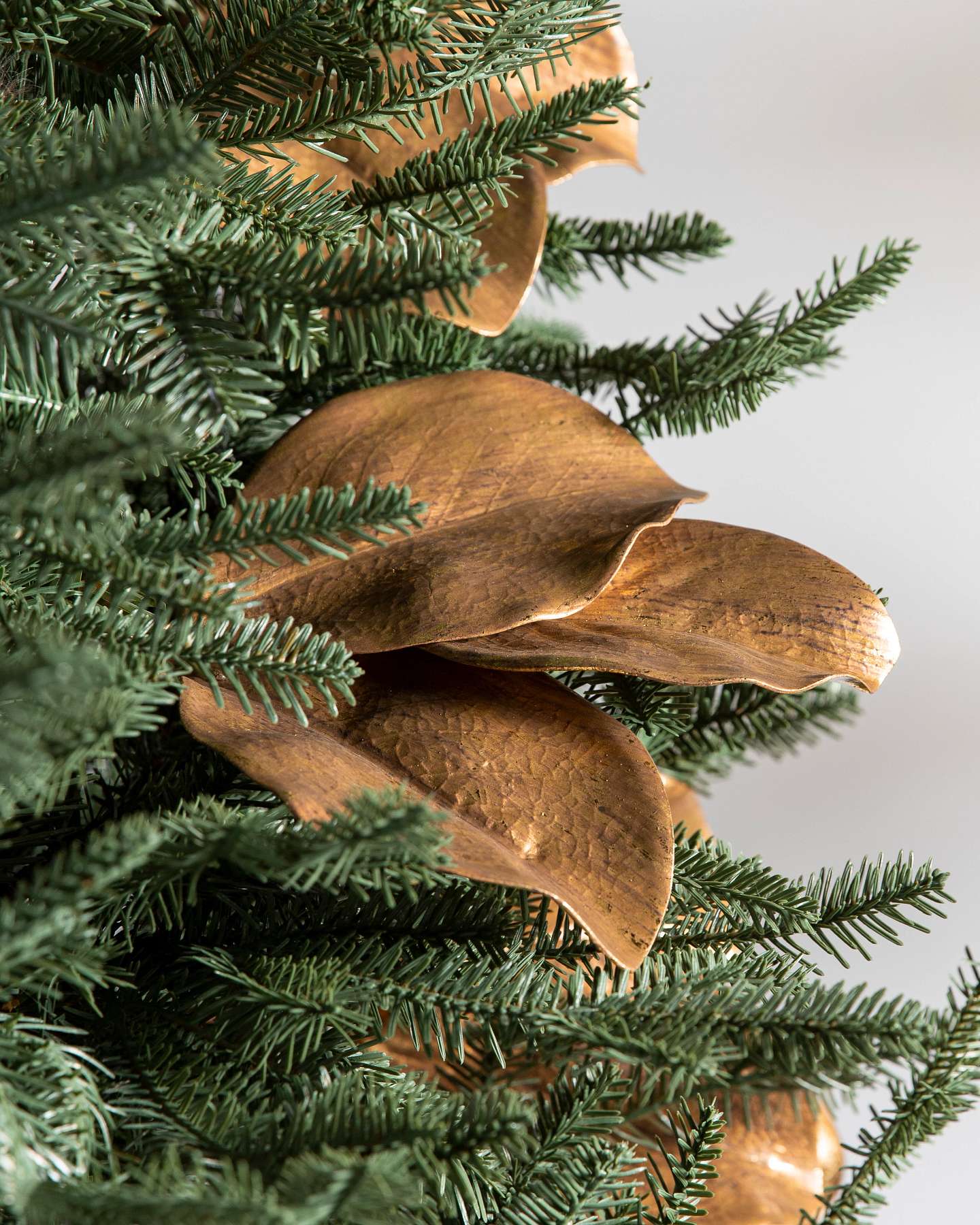 Balsam Hill Gold Magnolia Leaves Artificial Christmas Tree Picks Set of 12 Display