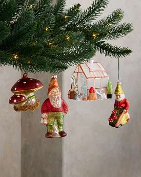 Garden Gnomes Glass Ornament Set Garden Gnomes Glass Ornament Set