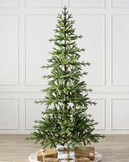  Artificial Alpine Christmas tree in a white room