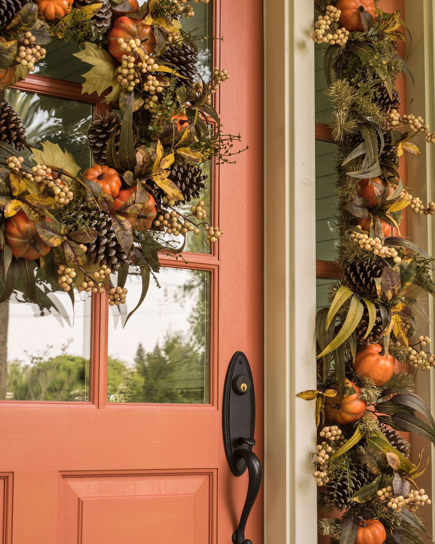 Balsam Hill Autumn Abundance Artificial Fall Foliage Lifestyle Outdoor Display Closeup