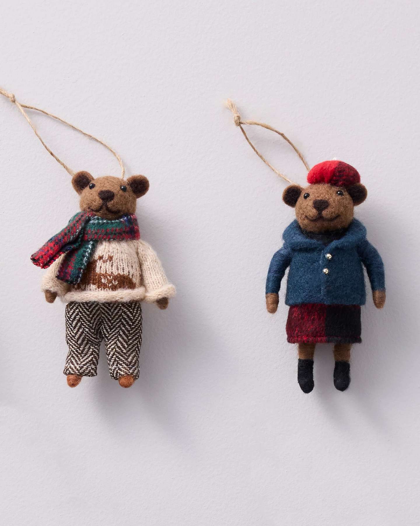 Decorazioni in feltro Orsetti di Natale, set di 6