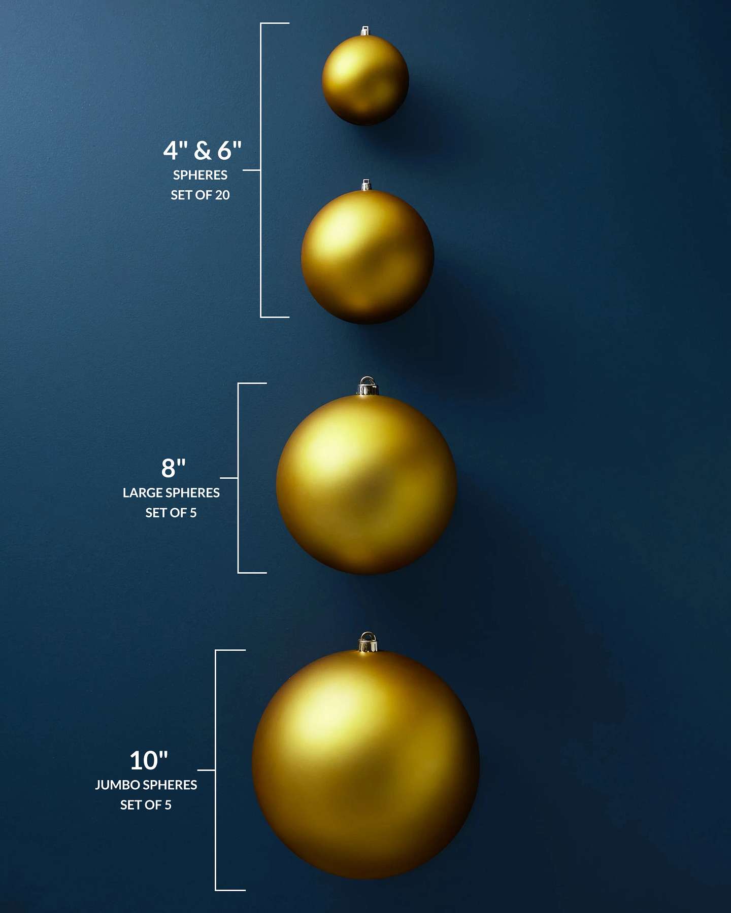 Balsam Hill Gold BH Signature Shatter Resistant Artificial Christmas Ornament Set in Holiday Decor