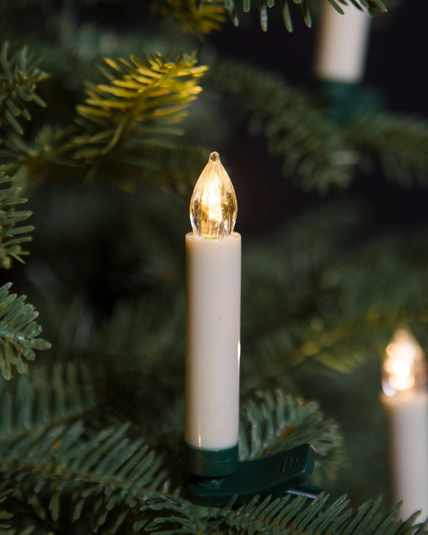 Balsam Hill Color Changing LED Artificial Christmas Tree Candles Set of 20 Closeup