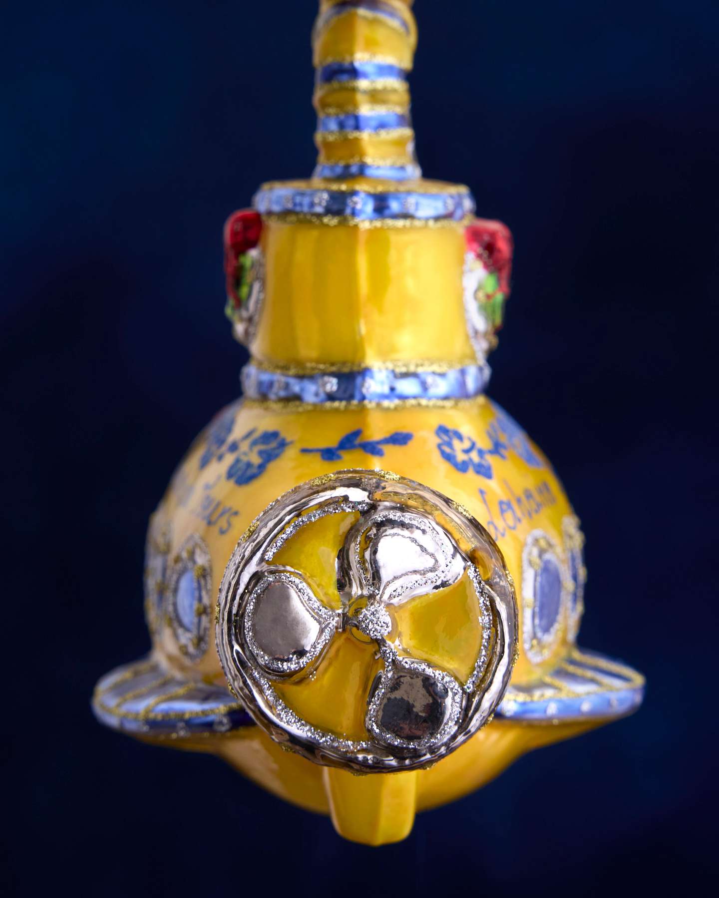 Balsam Hill Studio Santa's Yellow Maui Submarine Ornament