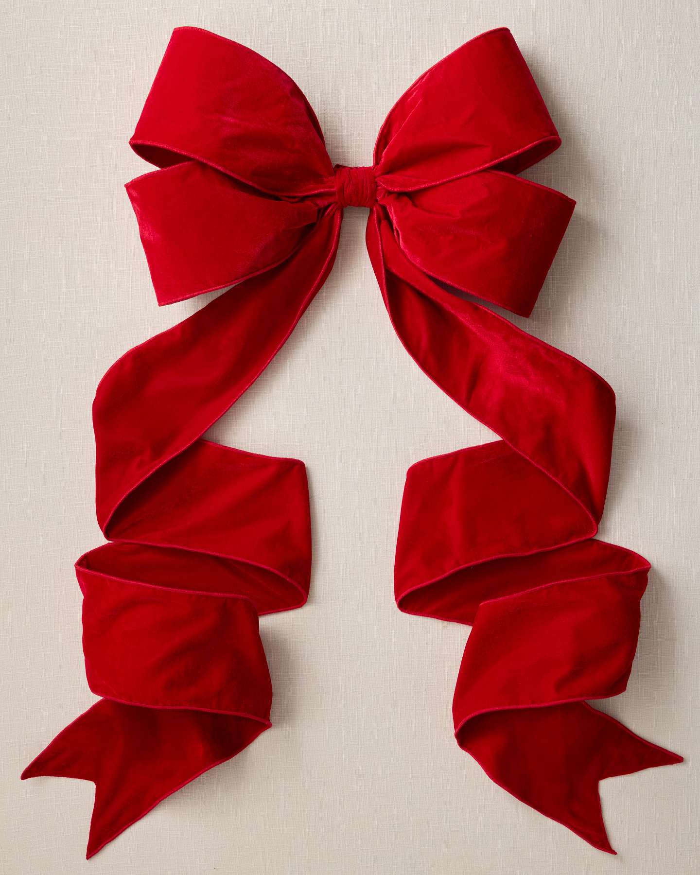 Boucle en velours rouge pour cime de sapin de Noël