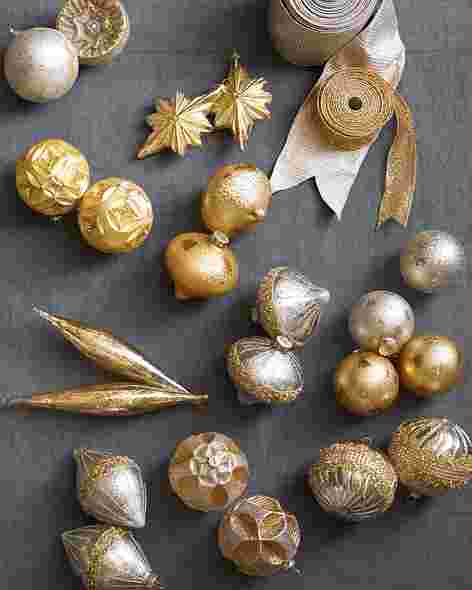 Silver and Gold Glass Ornament Set by Balsam Hill Lifestyle