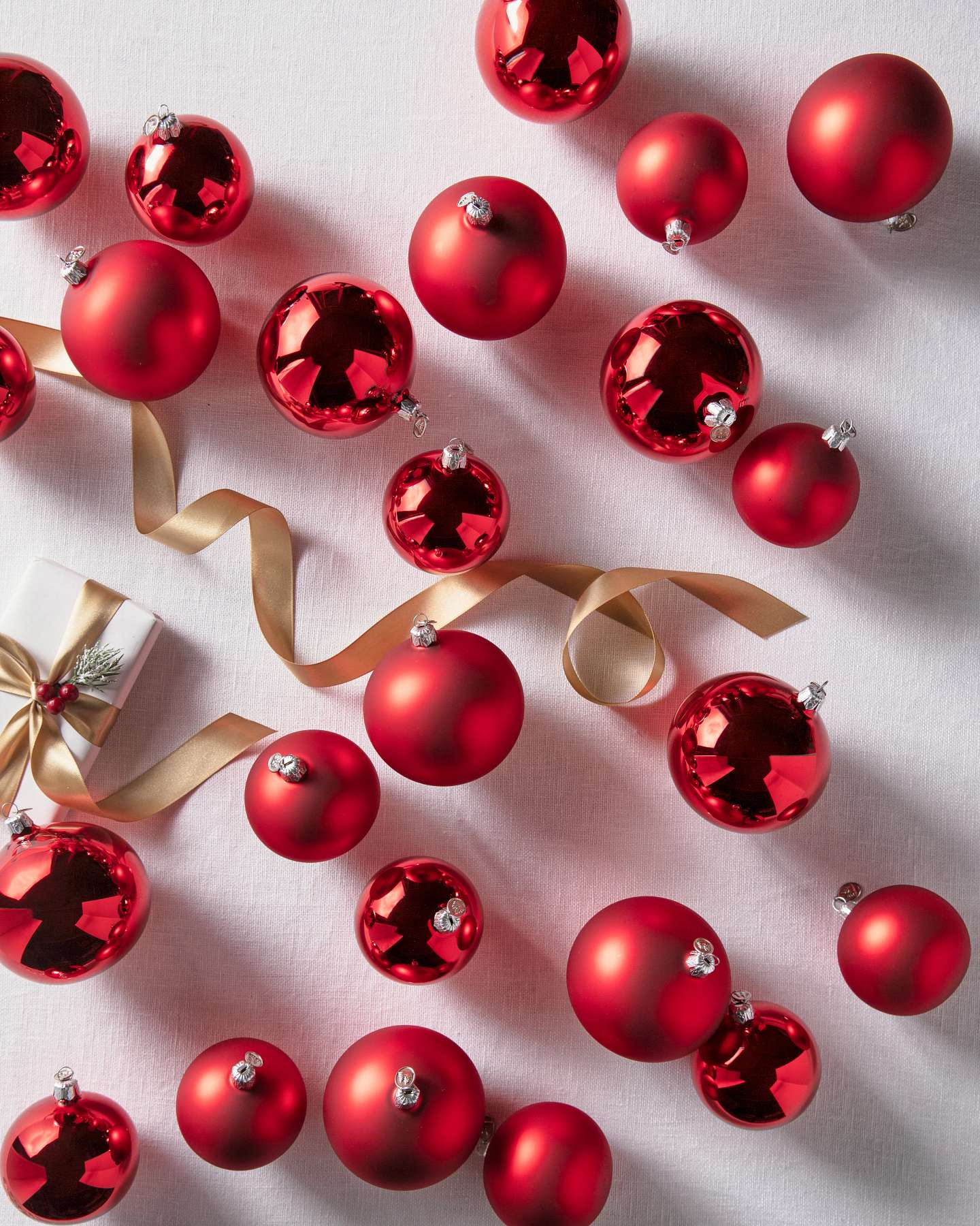 Red BH Essentials Classic Ornaments Set of 24 by Balsam Hill SSCR