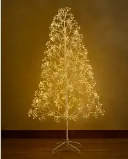 Lighted twig Christmas tree with warm white LED lights.