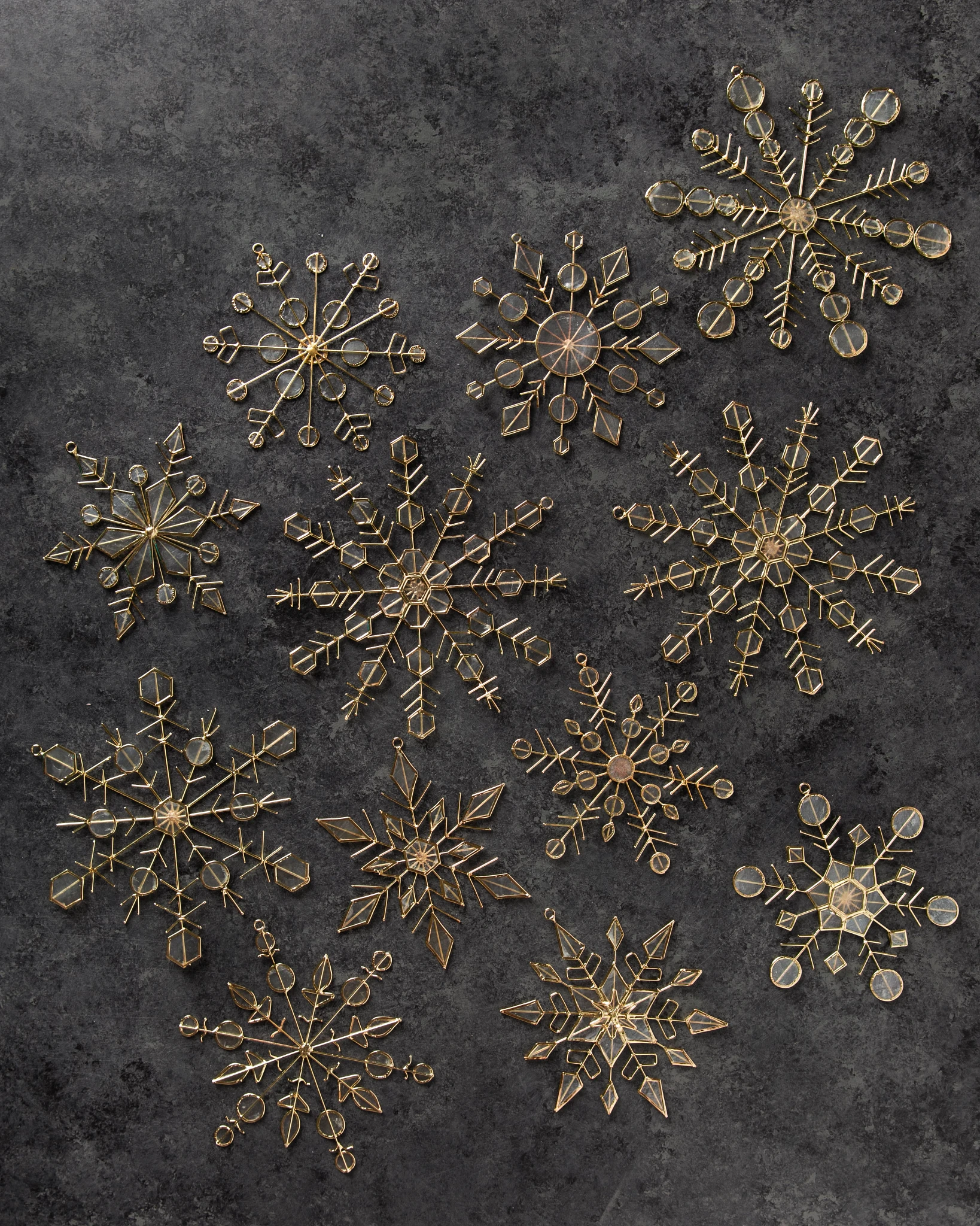 Snowflake Capiz Ornament Set