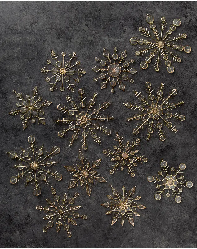 Snowflake Capiz Ornaments Set of 12 by Balsam Hill