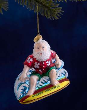Balsam Hill Studio Surfing Santa Ornament Balsam Hill Studio Surfing Santa Ornament