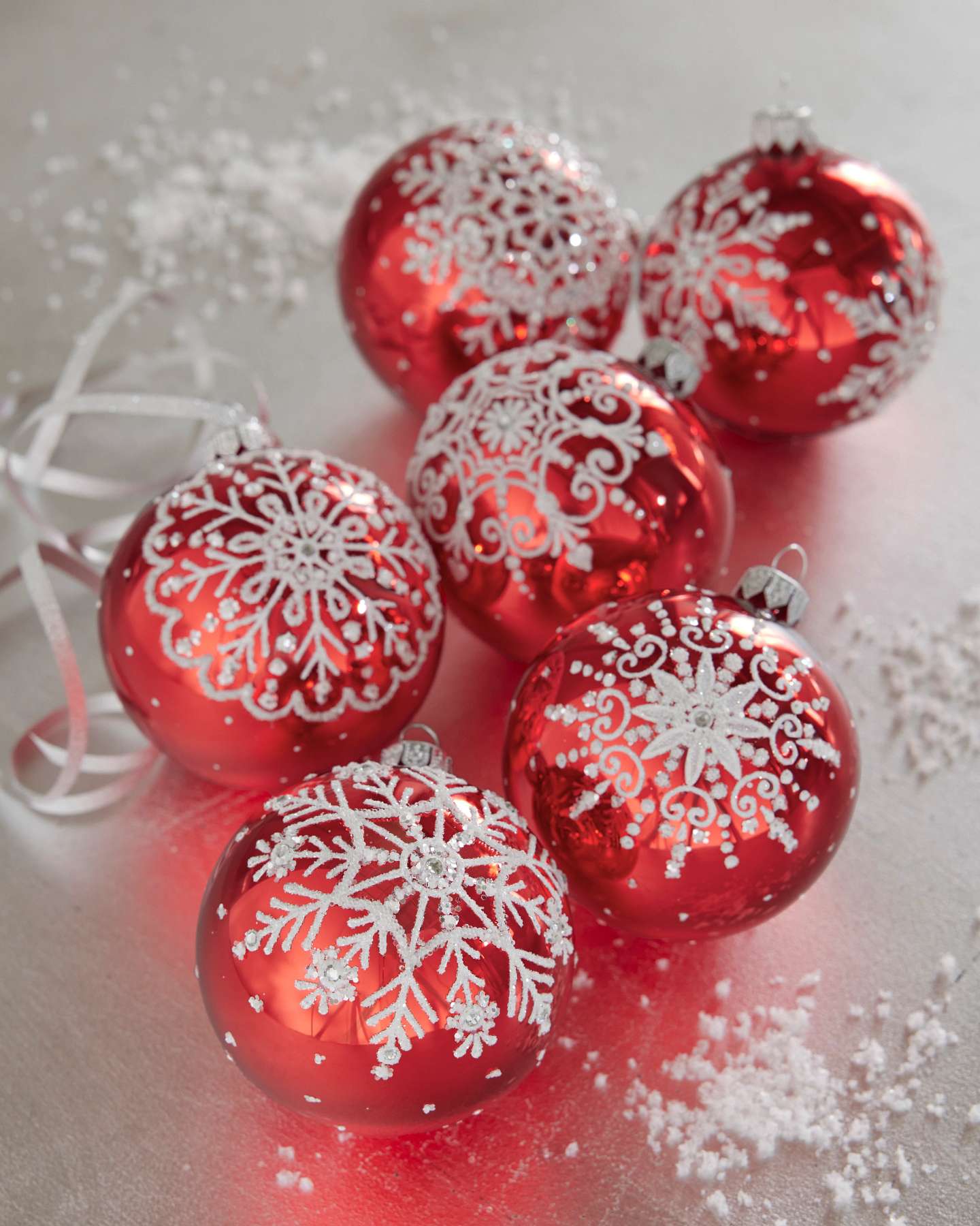 Nordic Frost European Glass Ball Ornament Set