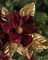 Burgundy and Gold Magnolia Bouquets, Set of 6 by Balsam Hill Closeup 10