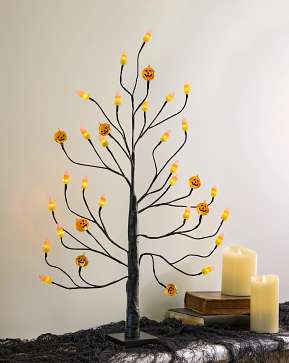 Lit Candy Corn Tabletop LED Twig Tree Lit Candy Corn Tabletop LED Twig Tree