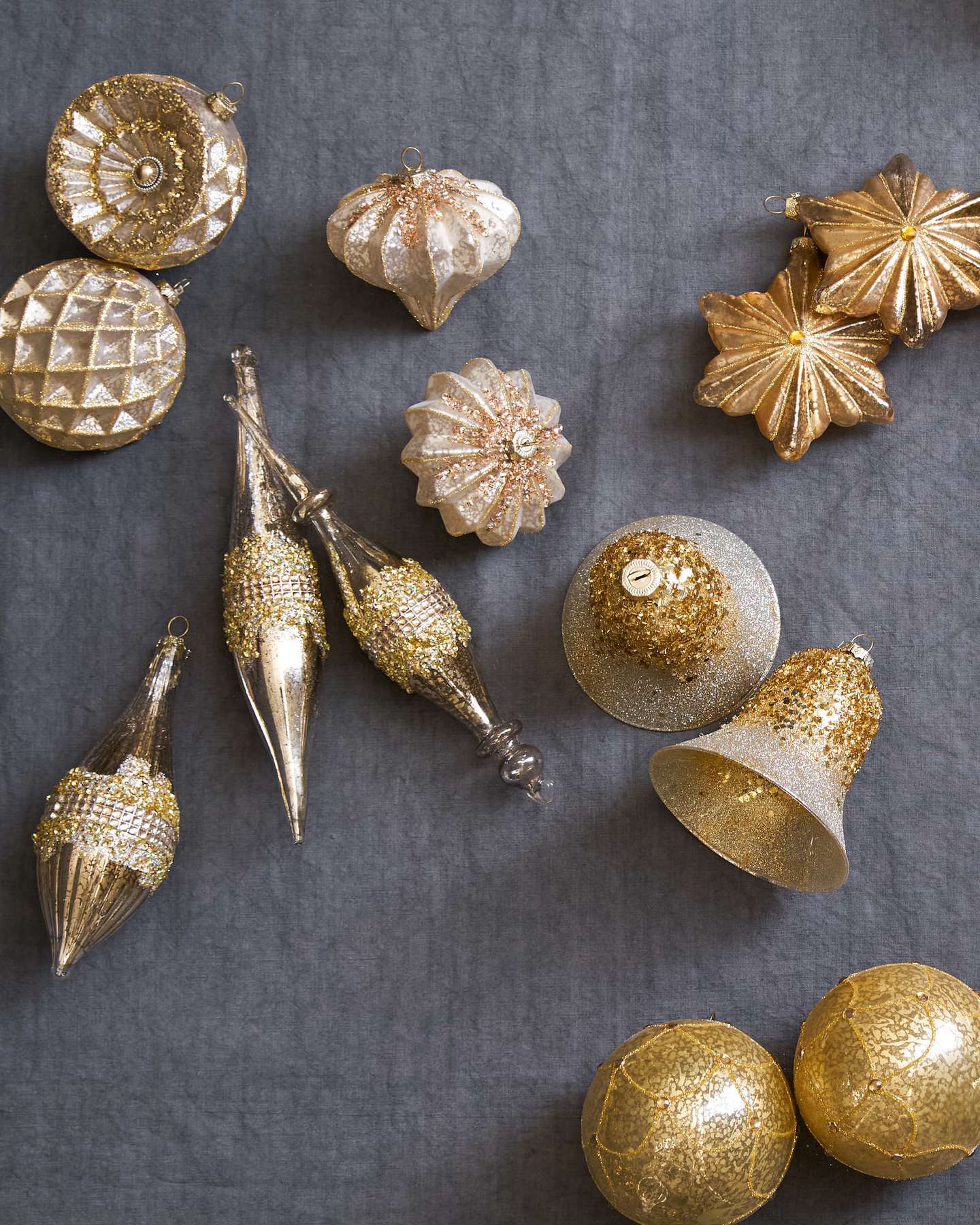 Balsam Hill Boules de Noël en verre argent et or
