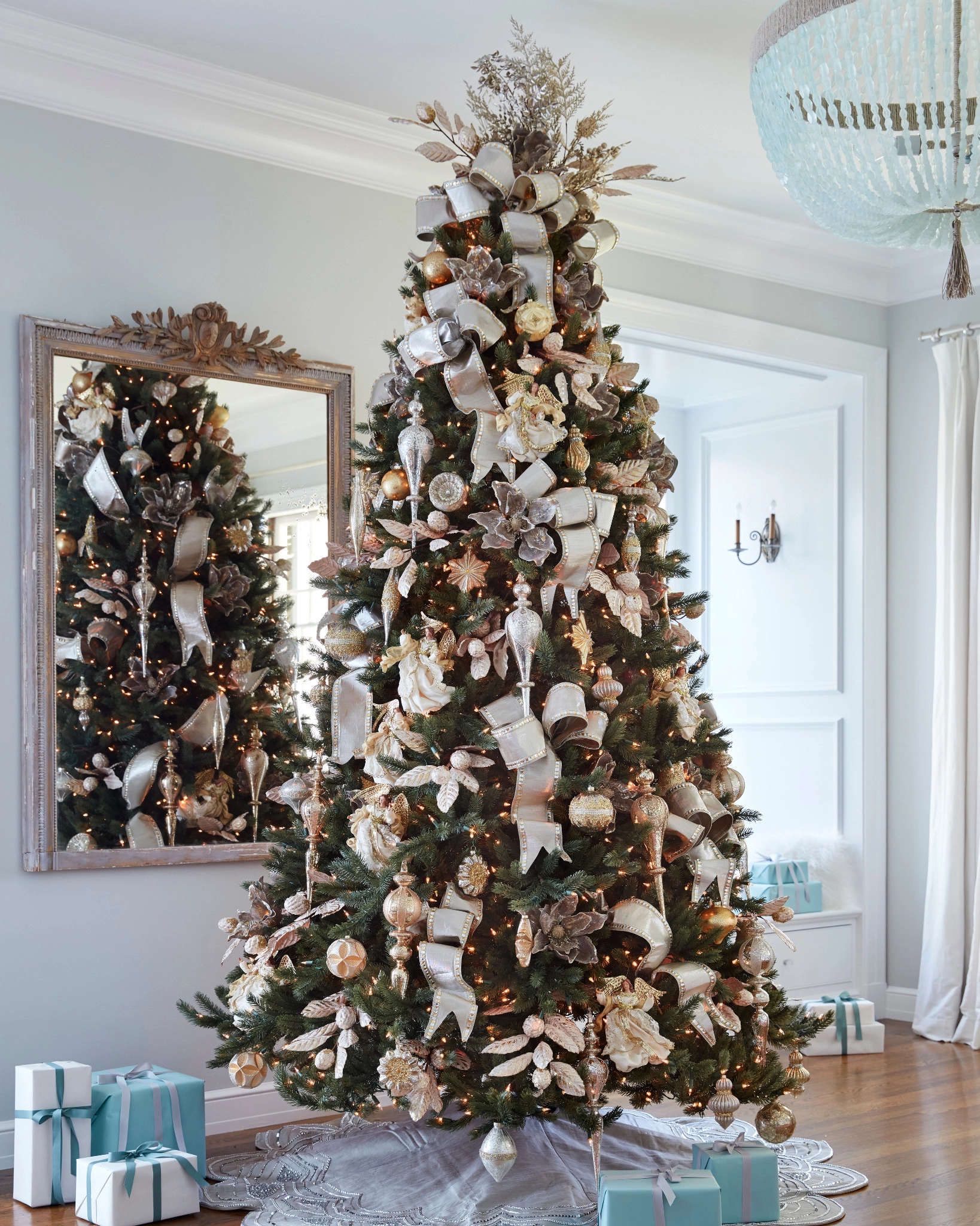 Silver and gold ornaments deals