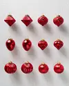 BH Essentials Red Mercury Glass Ornaments Set of 12 by Balsam Hill