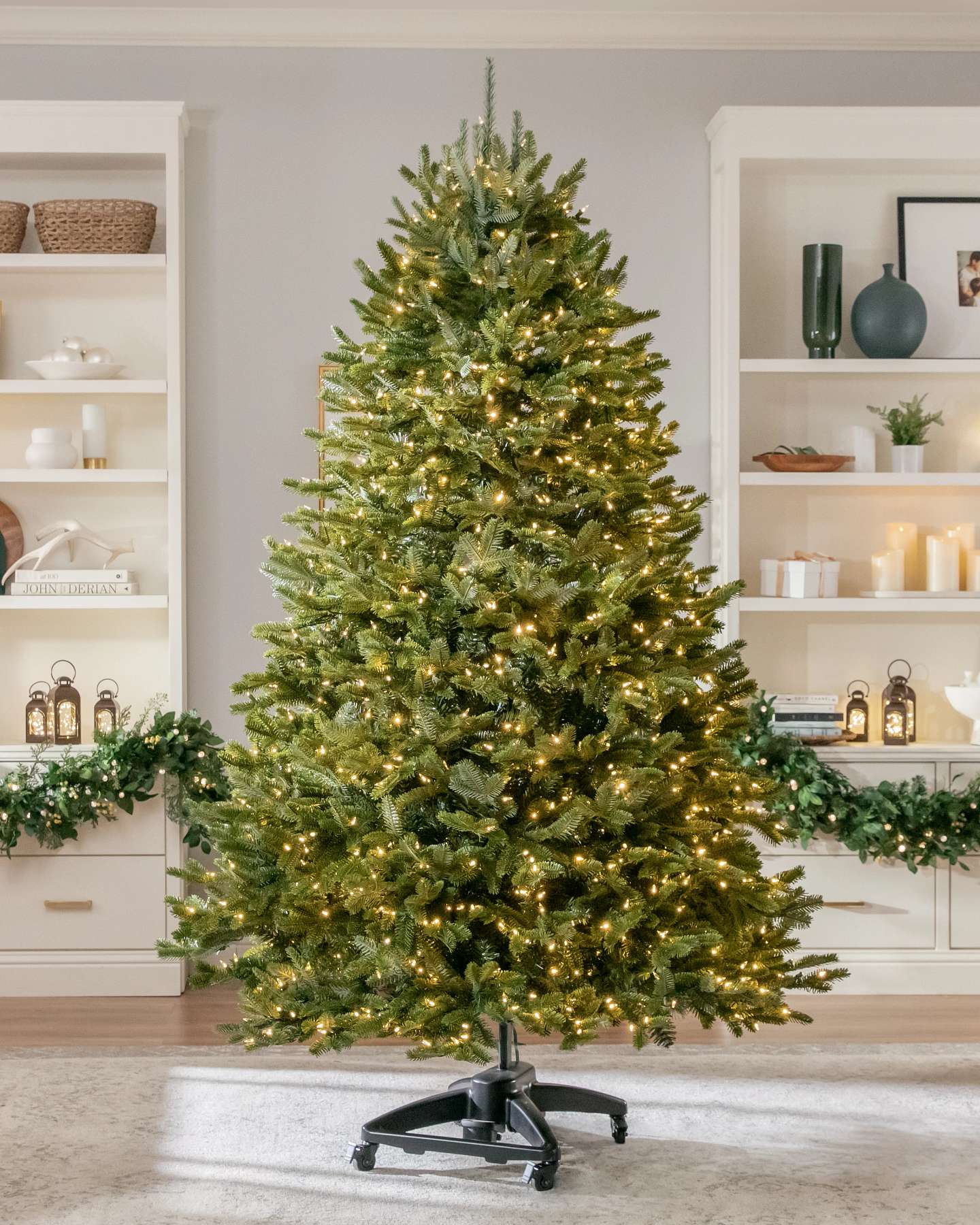 Balsam Hill Fraser Fir Flip Artificial Christmas Tree Elegant Lifestyle Setting