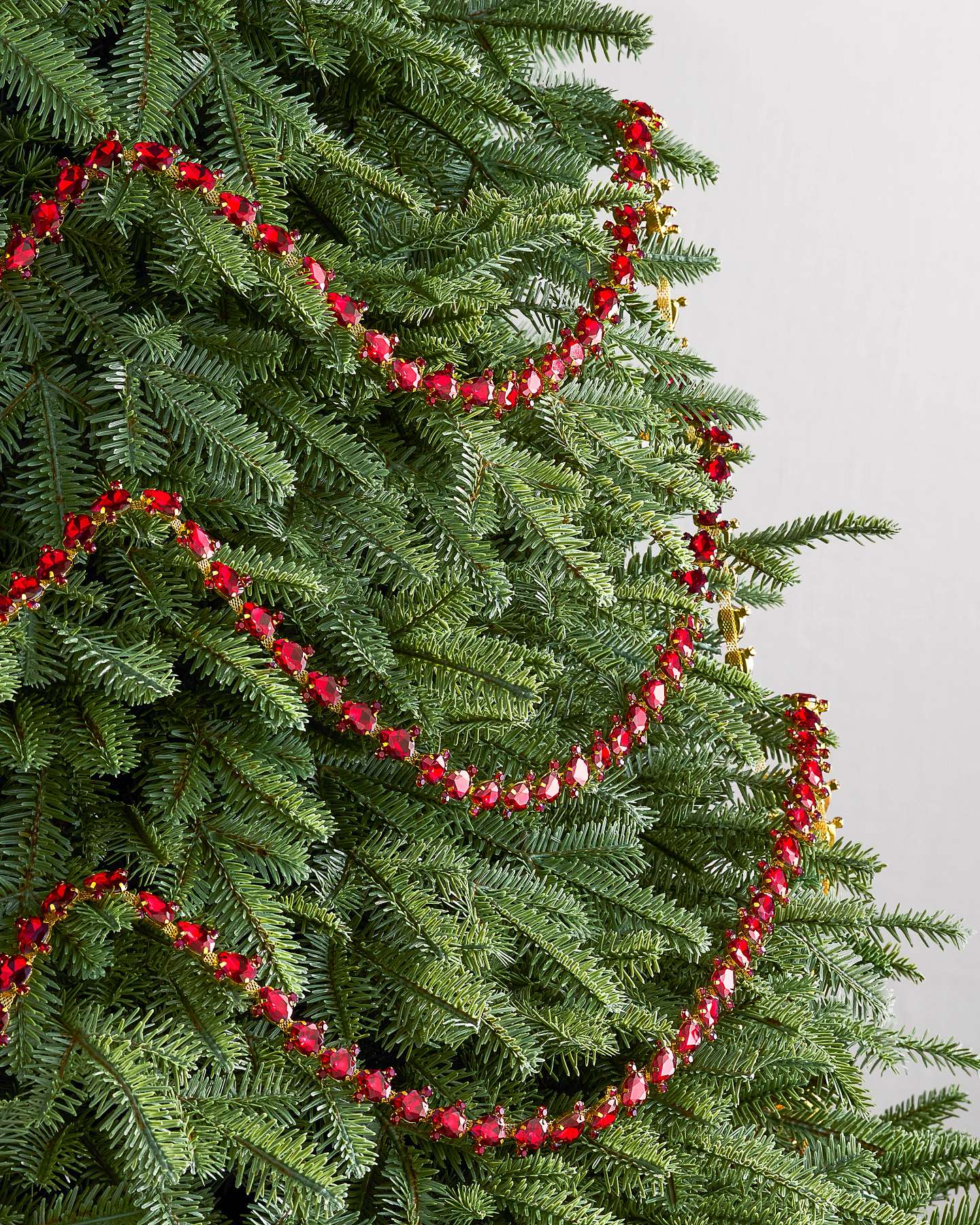 Ruby Rhinestone Tree Garlands, Set of 3