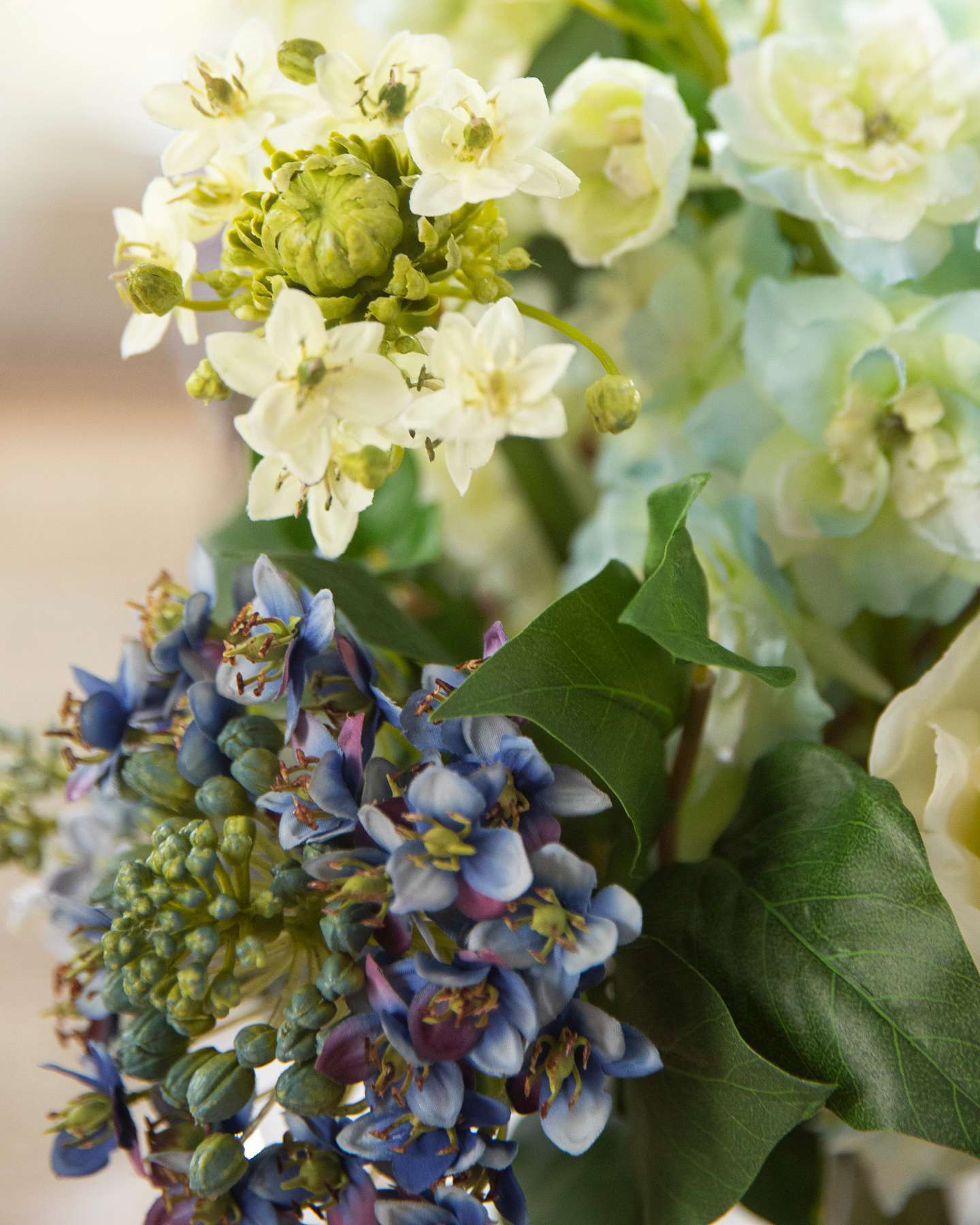 Balsam Hill Blue Viola Arrangement Closeup