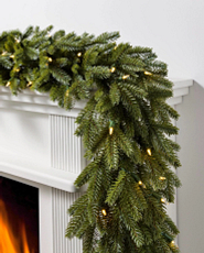 Norway Spruce artificial garland with lights