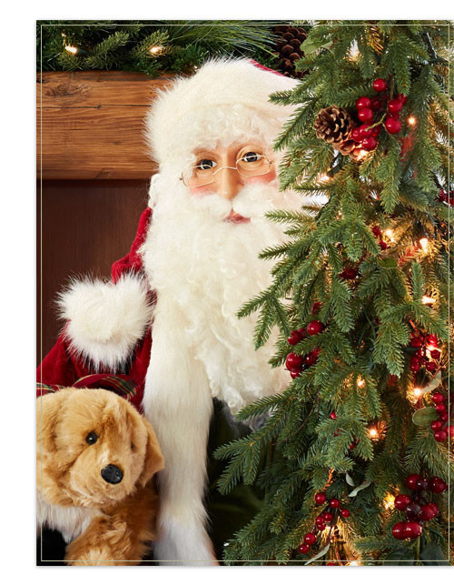 Life Size Santa With Puppy | Balsam Hill