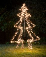 Outdoor lighted Christmas tree yard decoration