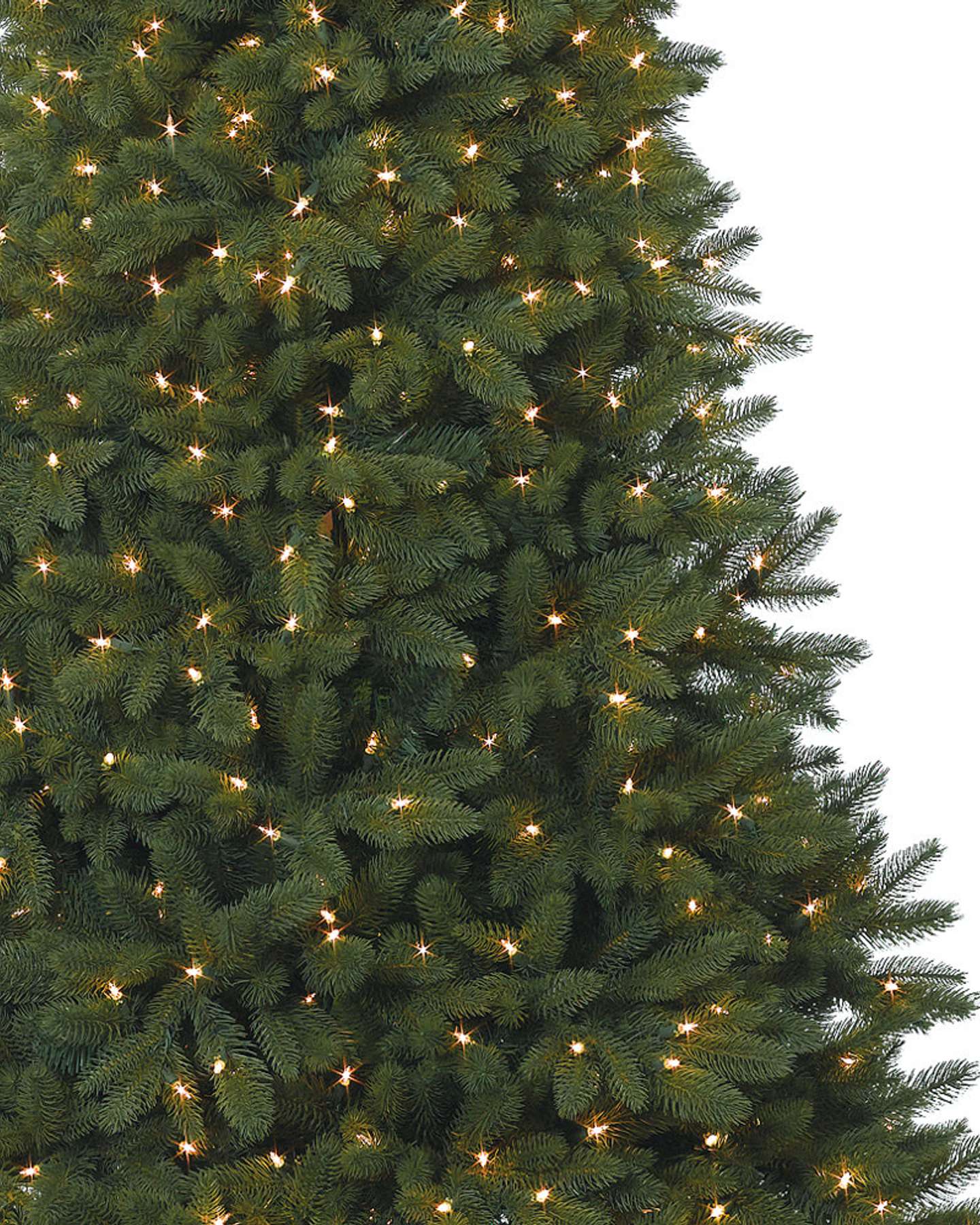Balsam Hill Fifth Avenue Flatback Artificial Christmas Tree LED Clear Closeup