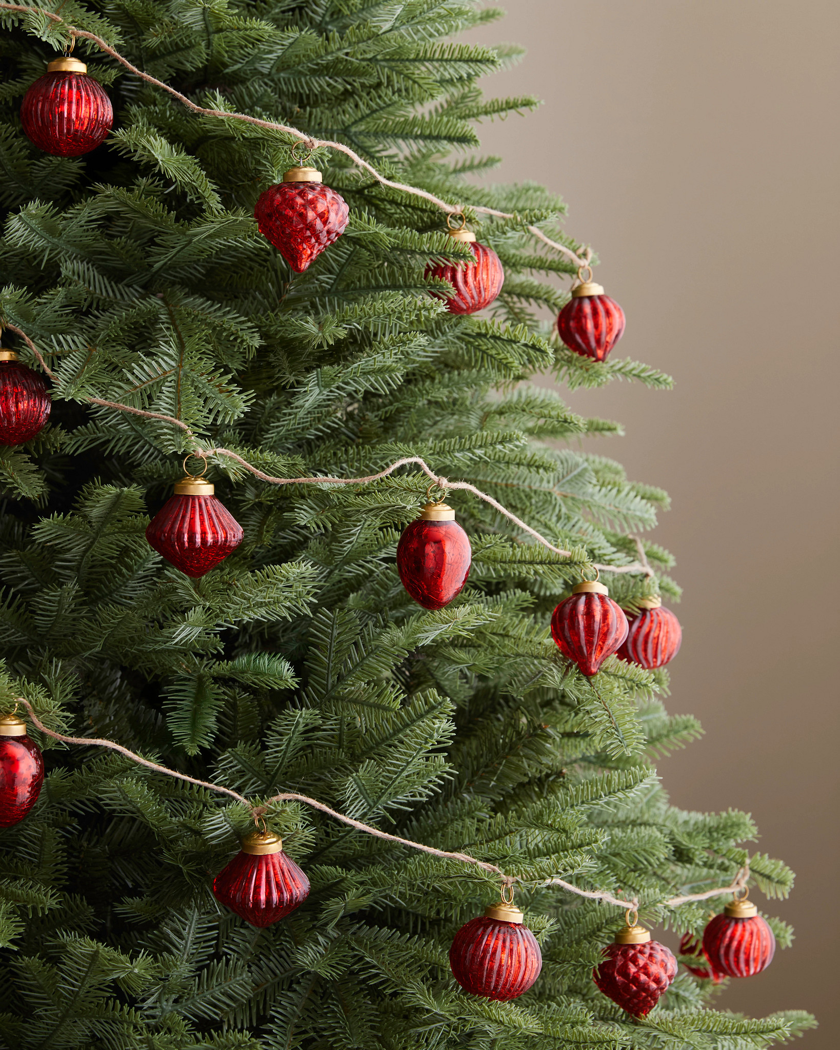 Red Mercury Glass Garland Set